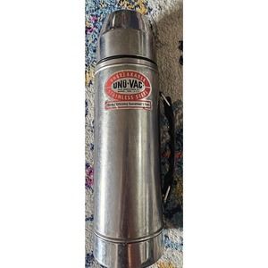 READ Vintage UNO-VAC Thermos Stainless Steel 1970's Vacuum Bottle 1 QT READ READ